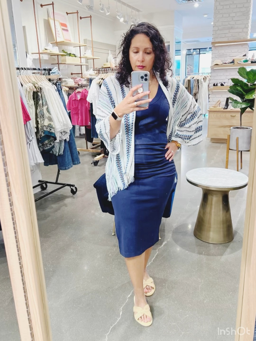 Have you ever said “I’ll never wear that?”

Yep, me too! And yes I’m your stylist.
I’ll never wear that is what I said about this dress! I have never worn or owned anything so figure hugging. It always has been terrifying because most figure hugging clothes will highlight every lump, bump and roll.

But  boy was I wrong! This is a very figure flattering dress for many body types. It has ruching which creates some coverage and camouflage for part many of us want to hide. It is buttery soft and the perfect length! Plus you can style it many different ways which you know is the cornerstone of my brand values!
Hot tip!! When trying something out of your comfort zone find things about it in your comfort zone. Such as this navy color and the neckline always work for me! So it’s easier to try familiar things in a new dress shape. Now you have to tell me…
Which of the many looks I created is your fave?

#LTKstyletip #LTKunder100 #LTKcurves