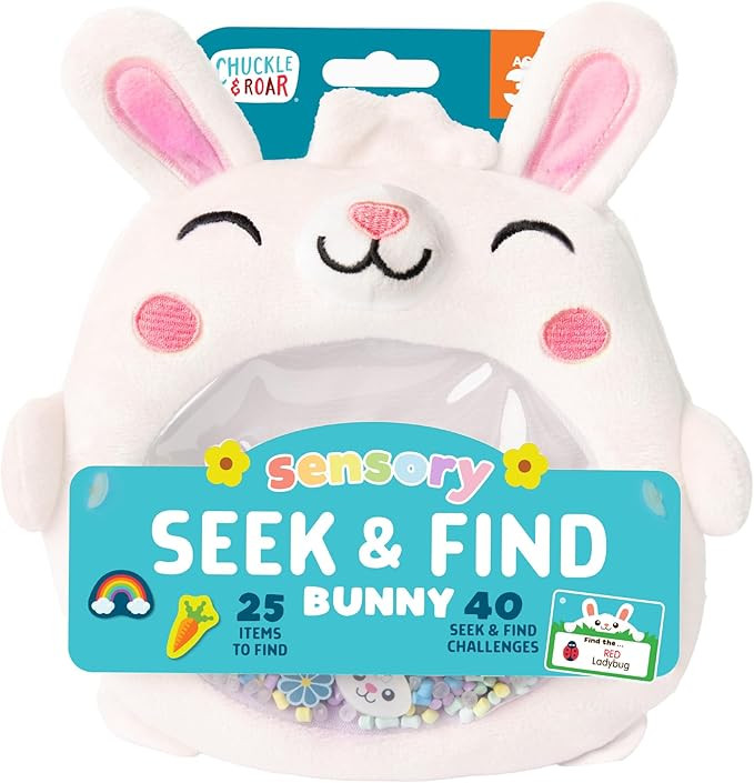 Chuckle & Roar Plush Bunny Rabbit Seek & Find Toy with Hidden Objects, Picture Challenge Cards & ... | Amazon (US)