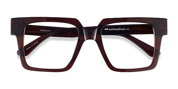 Granada Square Dark Brown Full Rim Eyeglasses | Eyebuydirect | EyeBuyDirect.com