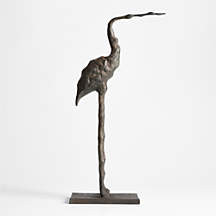 Aves Large Metal Crane Sculpture 22" + Reviews | Crate & Barrel | Crate & Barrel