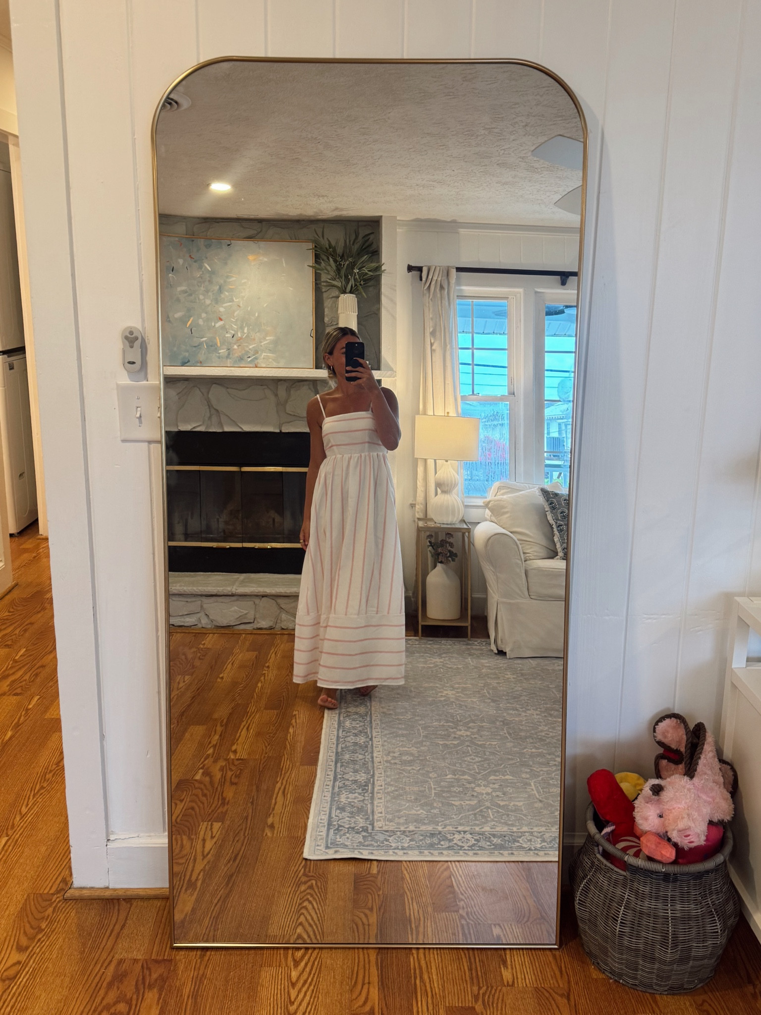 White summer dress!! Amazon dress! Amazon finds! Affordable dresses!! Beach house finds!! Beach house rug! Similar mirrors!! 

#LTKStyleTip #LTKSummerSales #LTKSaleAlert