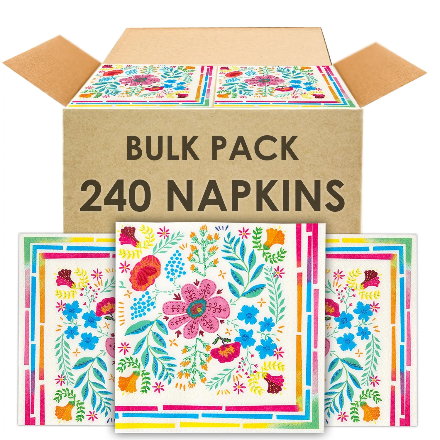 240 x Colorful Disposable Paper Napkins for Parties,  13 x 13 Floral Decorative Serviettes for De... | Walmart (US)