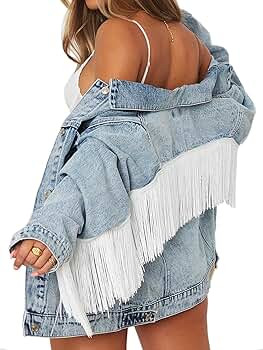Eliacher Women's Boyfriend Denim Jacket Long Sleeve Loose Jean Jacket Coats | Amazon (US)