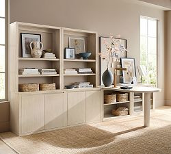 Cayman Peninsula Desk with Tall Bookcase Suite | Pottery Barn (US)