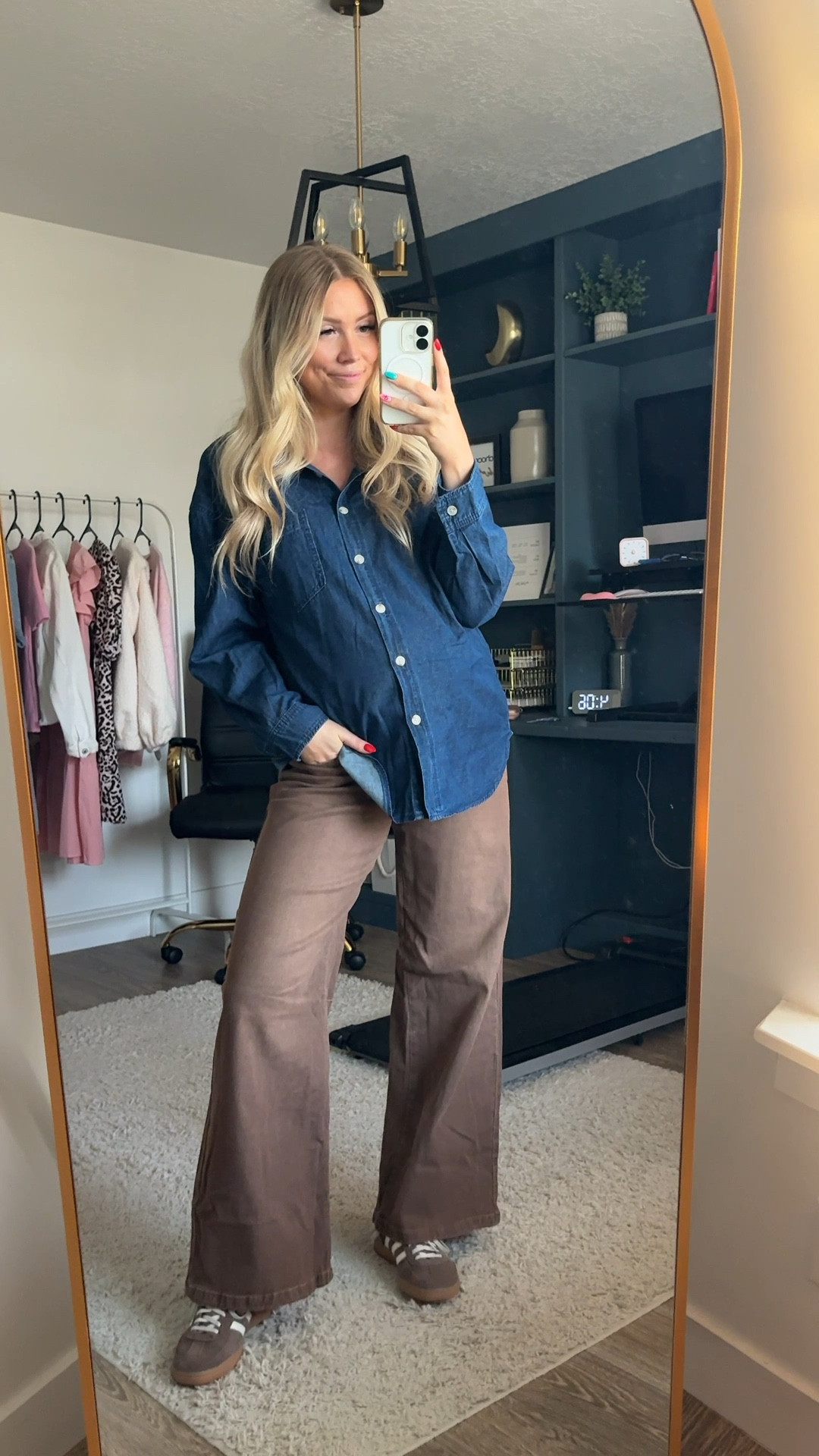 a button up top is perfect for a growing belly but can also be so cute without a bump! I sized up one to an L

these pants aren’t maternity but have a drawstring tie that you can use instead of buttoning them up to work with a bump! more colors!

| bump friendly | pregnant | fall outfit | winter outfit 

#LTKBump #LTKSeasonal