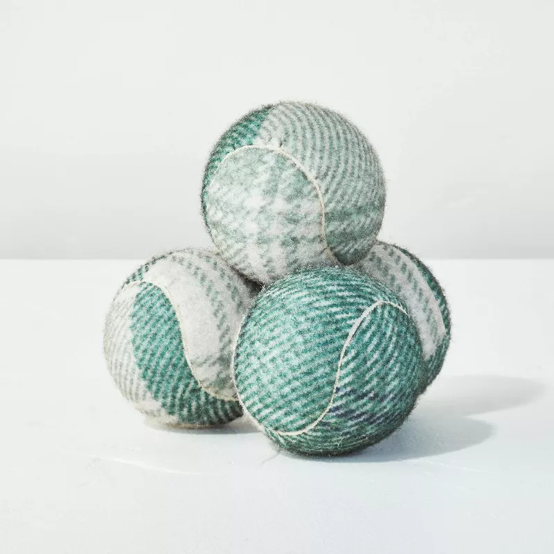 Tartan Plaid Tennis Dog Ball Toy Set - Tonal Green - 4pk - Hearth & Hand™ with Magnolia | Target