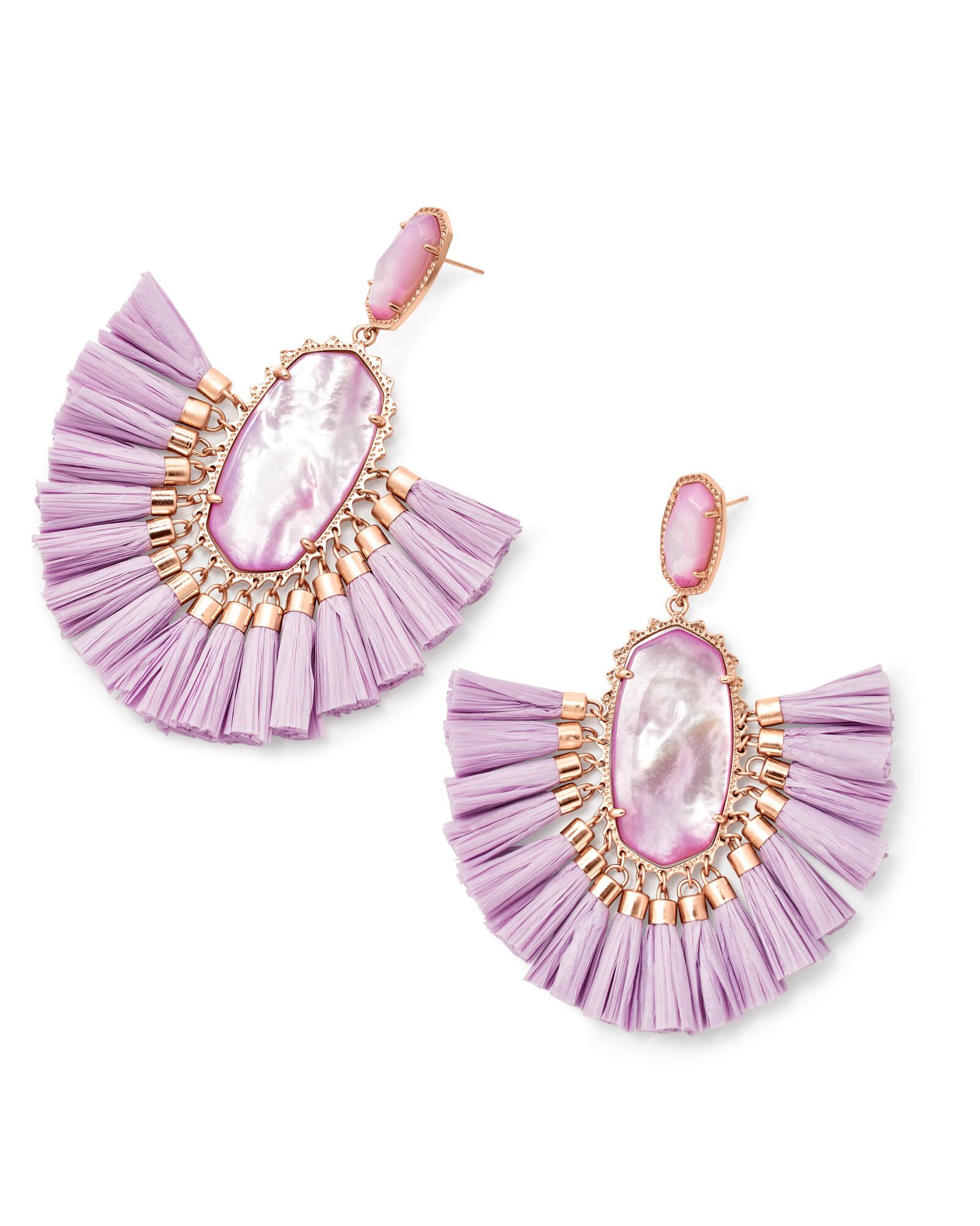 Cristina Rose Gold Statement Earrings In Lilac Mother of Pearl | Kendra Scott