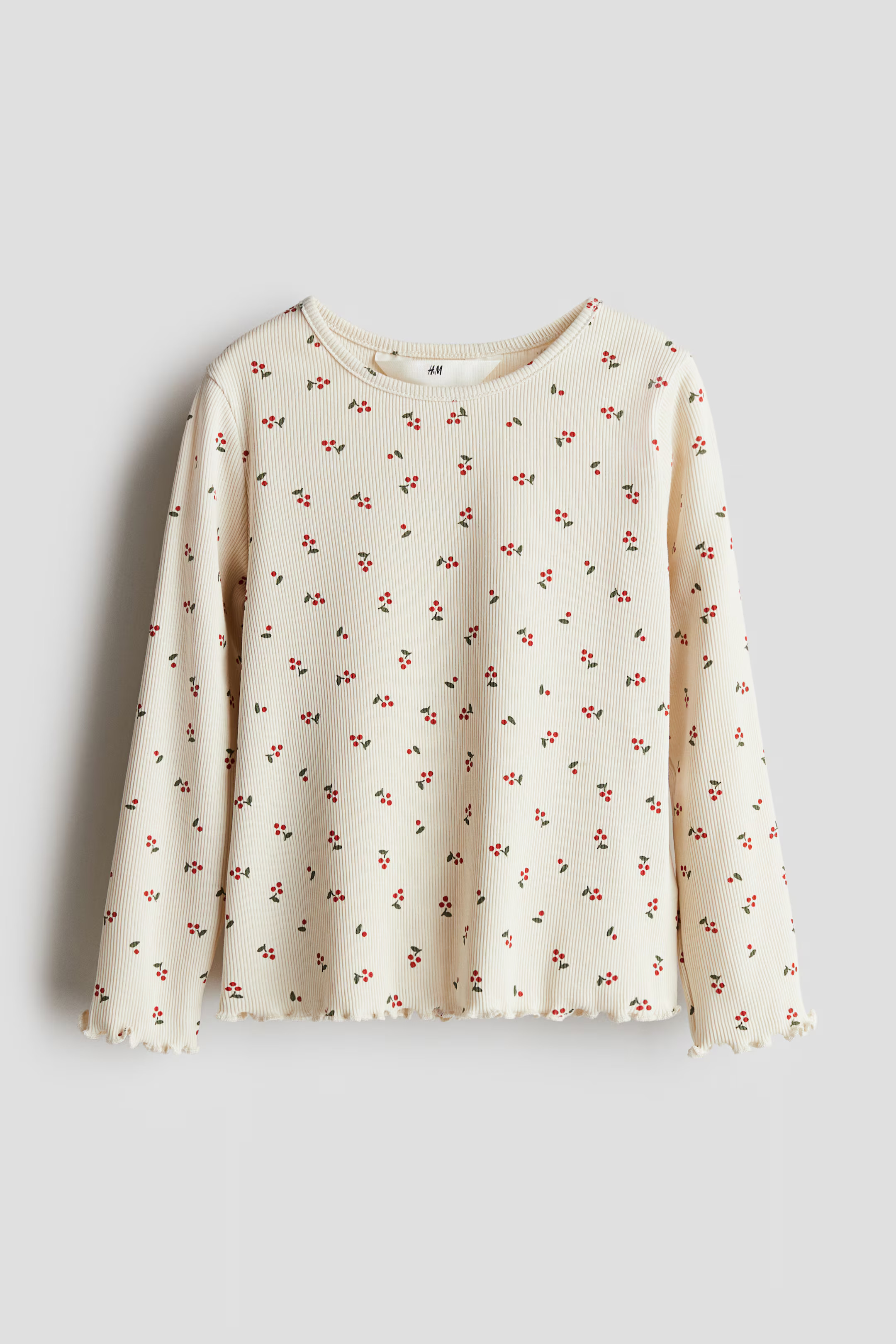 Printed Jersey Top - Cream/berries - Kids | H&M US | H&M (US + CA)