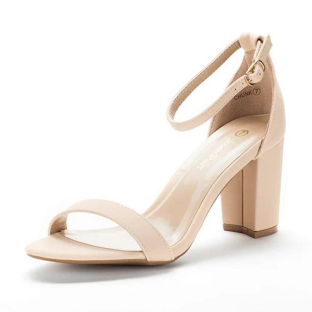 Dream Pairs Women's Fashion Low Chunky Heel Sandals Open Toe Ankle Strap Dress Heel Shoes CHUNK N... | Walmart (US)