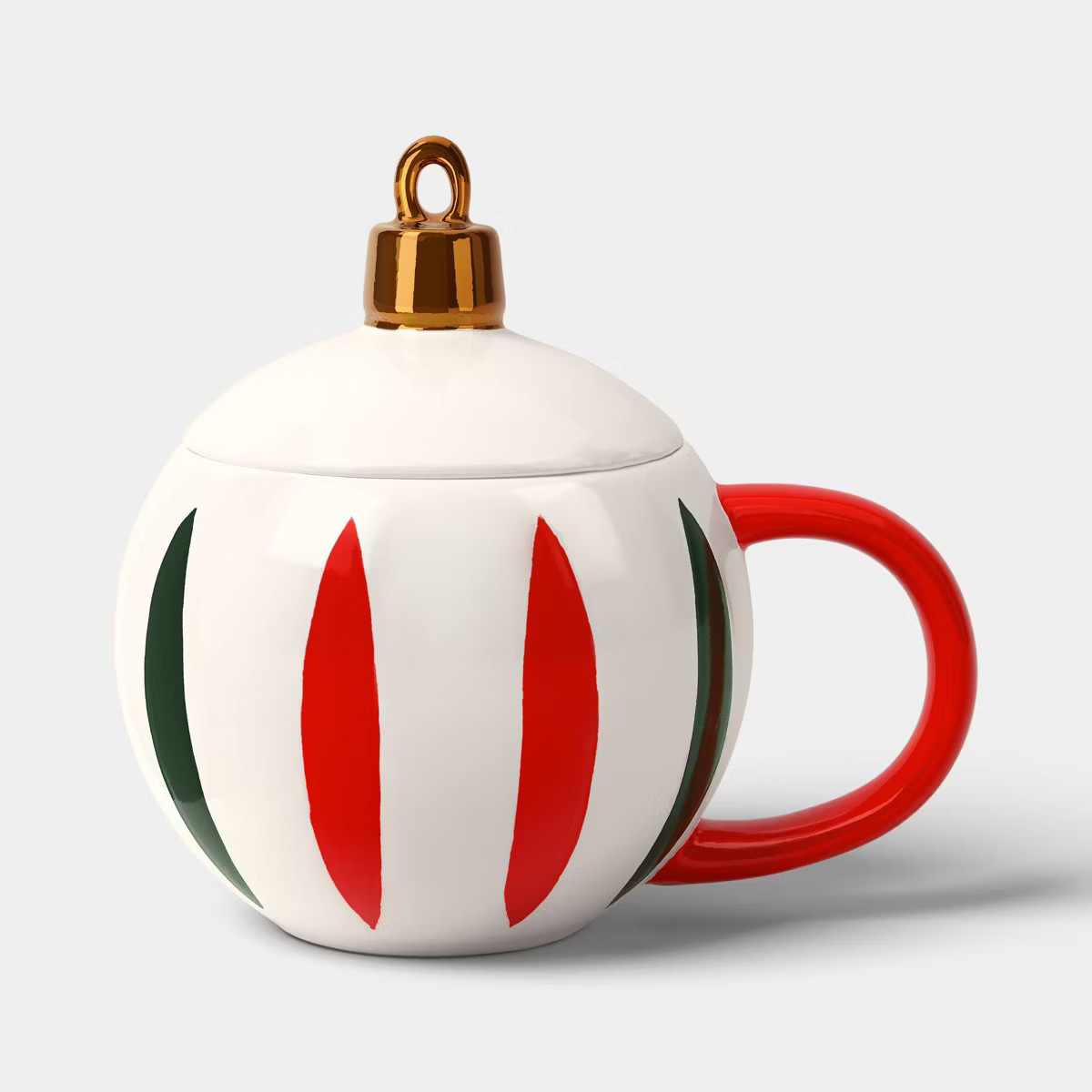 12.85 fl oz Christmas Stoneware Ornament Figural Lid Coaster Mug - Wondershop™ | Target