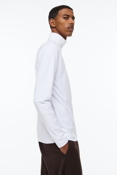 Slim Fit Cotton Turtleneck Shirt | H&M (US + CA)