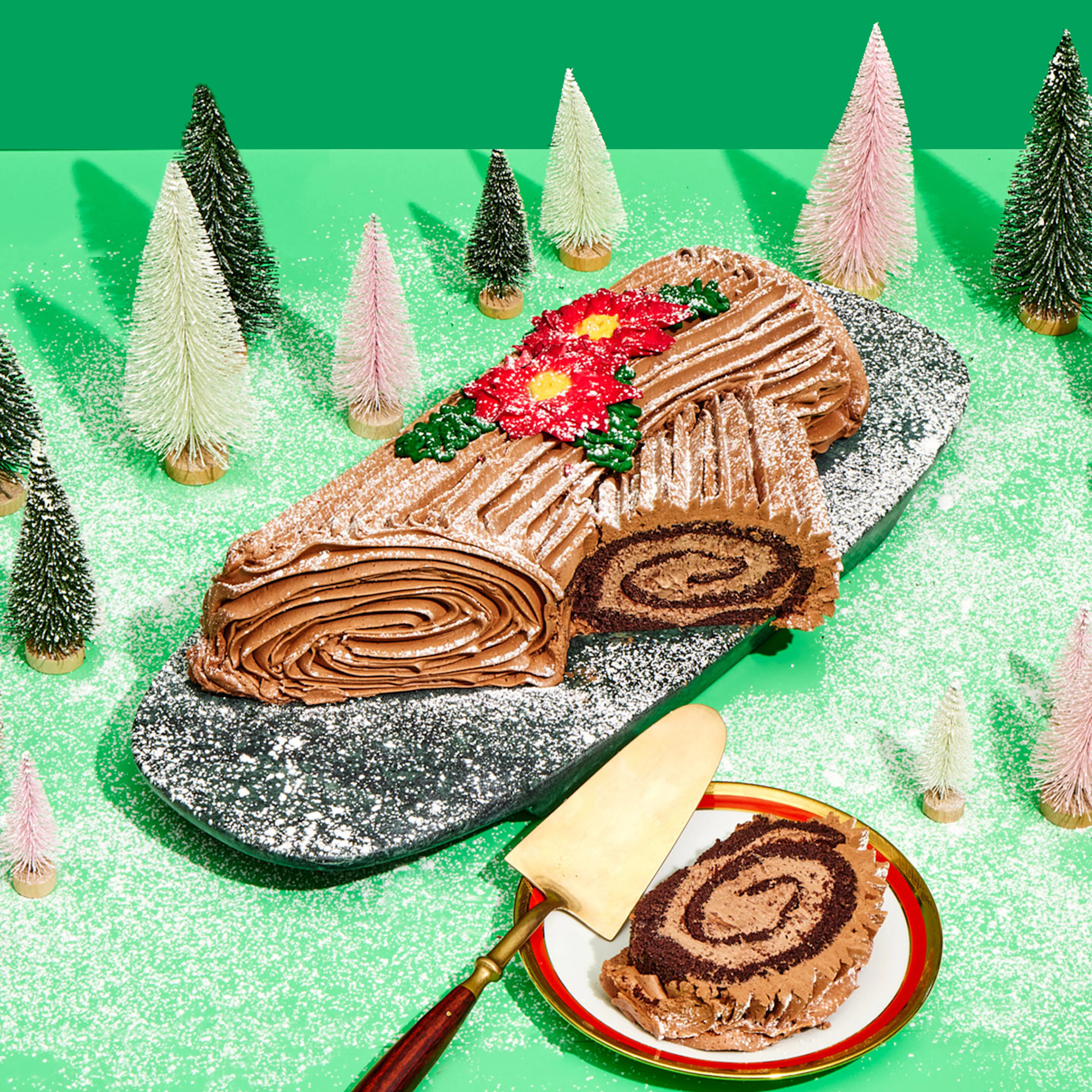 Christmas Yule Log Cake by Blue Owl Bakery | Goldbelly | Goldbelly