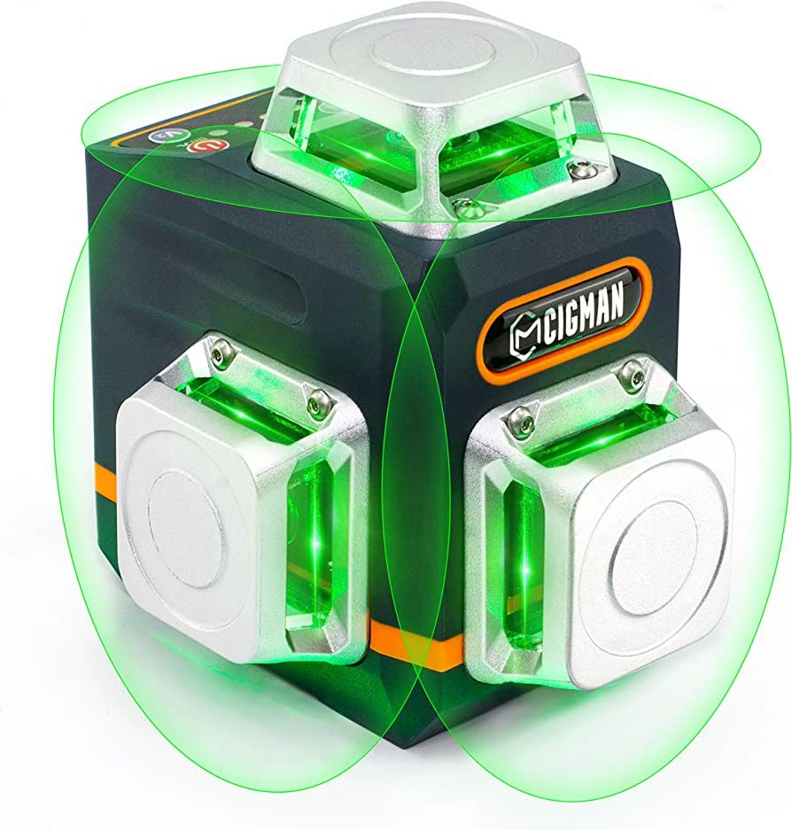 CIGMAN Laser Level Self Leveling 3x360° 3D Green Cross Line for Construction and Picture Hanging... | Amazon (US)