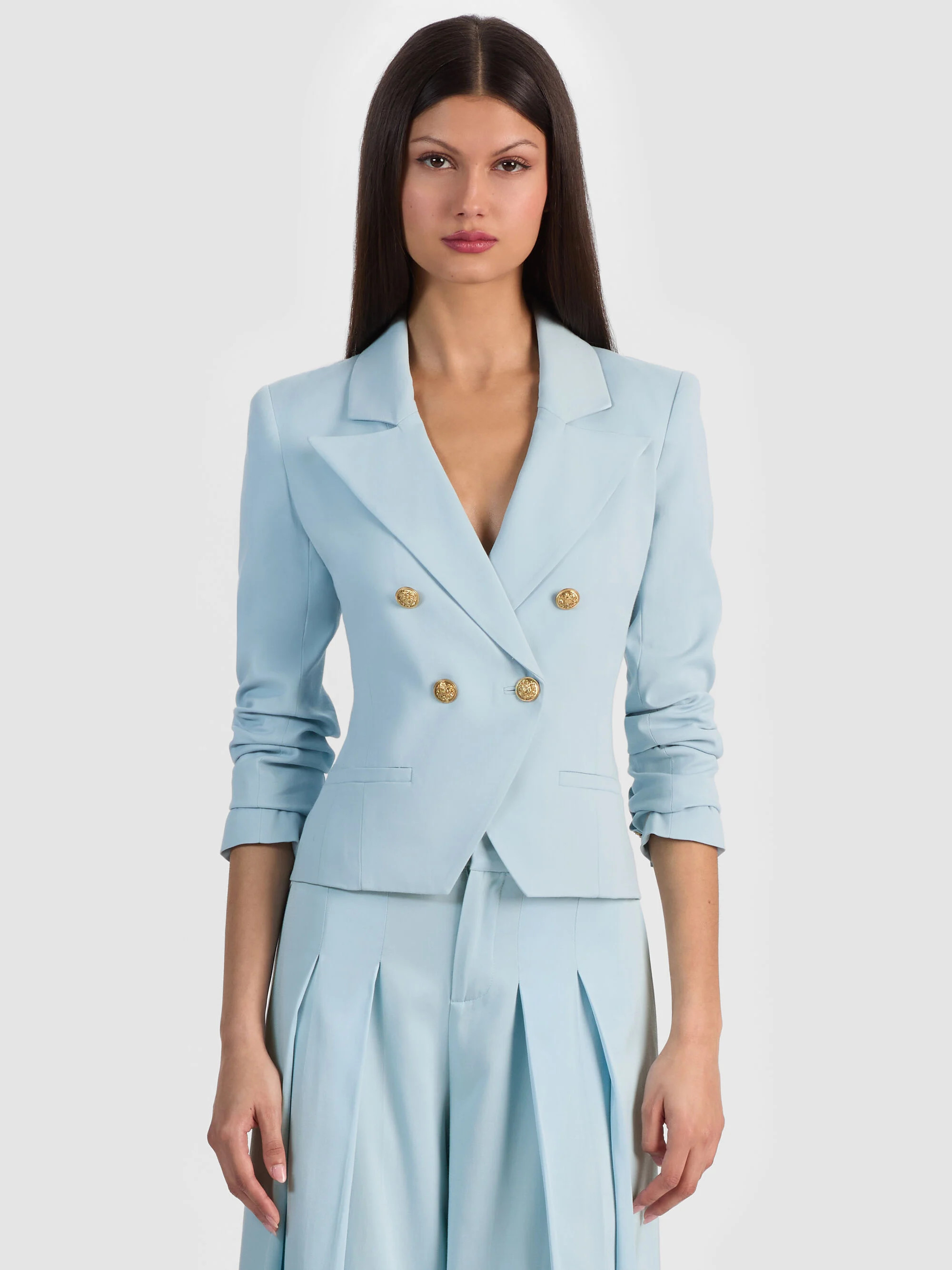 SABLE DOUBLE BREASTED CROPPED BLAZER | Alice + Olivia