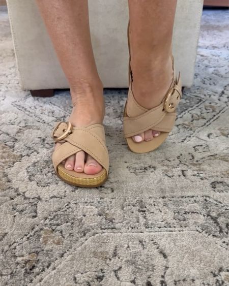 If you have never tried Clarks Sandals, today is the day! 
Today only at QVC! 

Clarks Collection Leather Slide Sandals - Reileigh May
5/12 as this is a TSV (one-day offer) TSV Price: $58.98 ($90.00 Value)
Use code WELCOMEQ15 for $15 off $35 or more

Colors Options: Black, Beige, Navy, Cherry, Off-White, & Olive
Sizes: 5-12 (half sizes available as well)

The literally feel like slippers, they are so comfortable. I find they run true to size. I got my regular size 5.5 M and they fit perfect.

@QVC #sandals
@clarksoriginals
#loveQVC #ad 
#fashionover50 


#LTKShoeCrush #LTKSaleAlert #LTKVideo