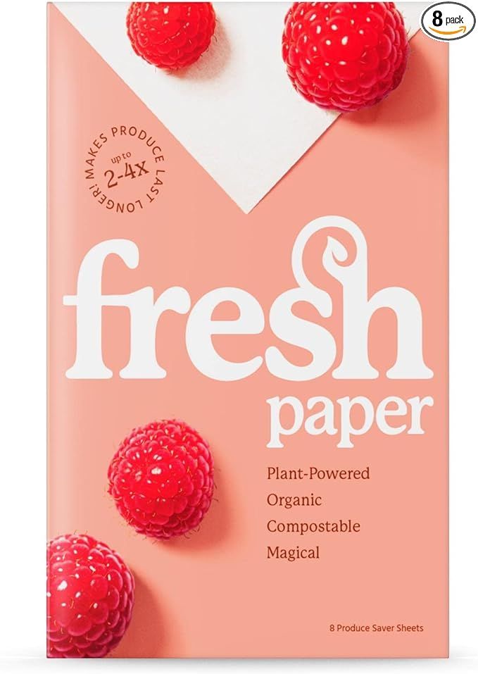 FRESHPAPER Keeps Fruits & Vegetables Fresh for 2-4x Longer, 8 Reusable Food Saver Sheets for Prod... | Amazon (US)