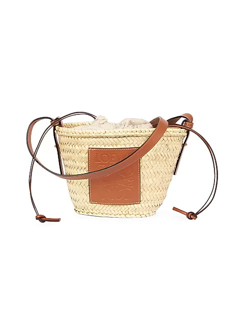 LOEWE x Paula's Ibiza Raffia & Leather Bucket Bag | Saks Fifth Avenue