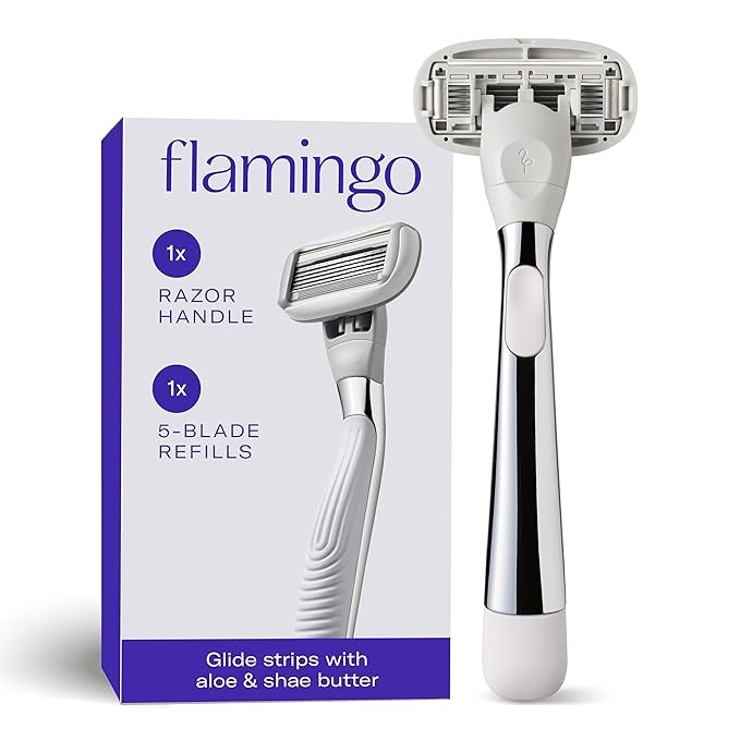 Flamingo Razors for Women, 1 Razor (Polished Chrome) Handle and 1 Razor Blade Refill | Amazon (US)