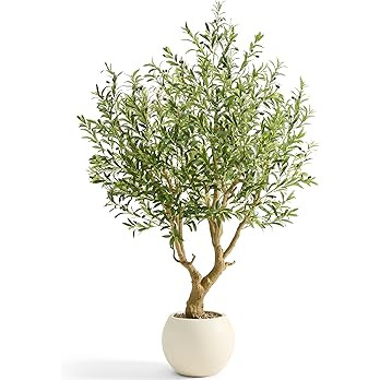 7.5 FT Large Luxury Artificial Olive Tree, Tall Faux Olive Tree with White Pot, Extra Lush Stereo... | Amazon (US)