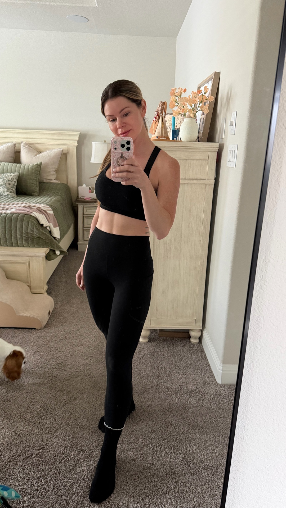 @Fabletics Principal Longline Medium Impact Sports bra size small paired with pureluxe high waisted leggings size small • Pilates Grip Yoga Socks For Women Barre Socks 

#LTKootd #LTKfitnessgoals #LTKselfcare