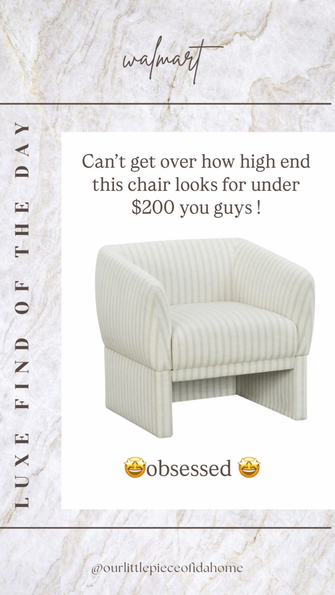 Can’t believe how high end thus Walmart piece looks ! Under $200 ! Love the striped detail and the shape 

#LTKSaleAlert #LTKSeasonal #LTKHome