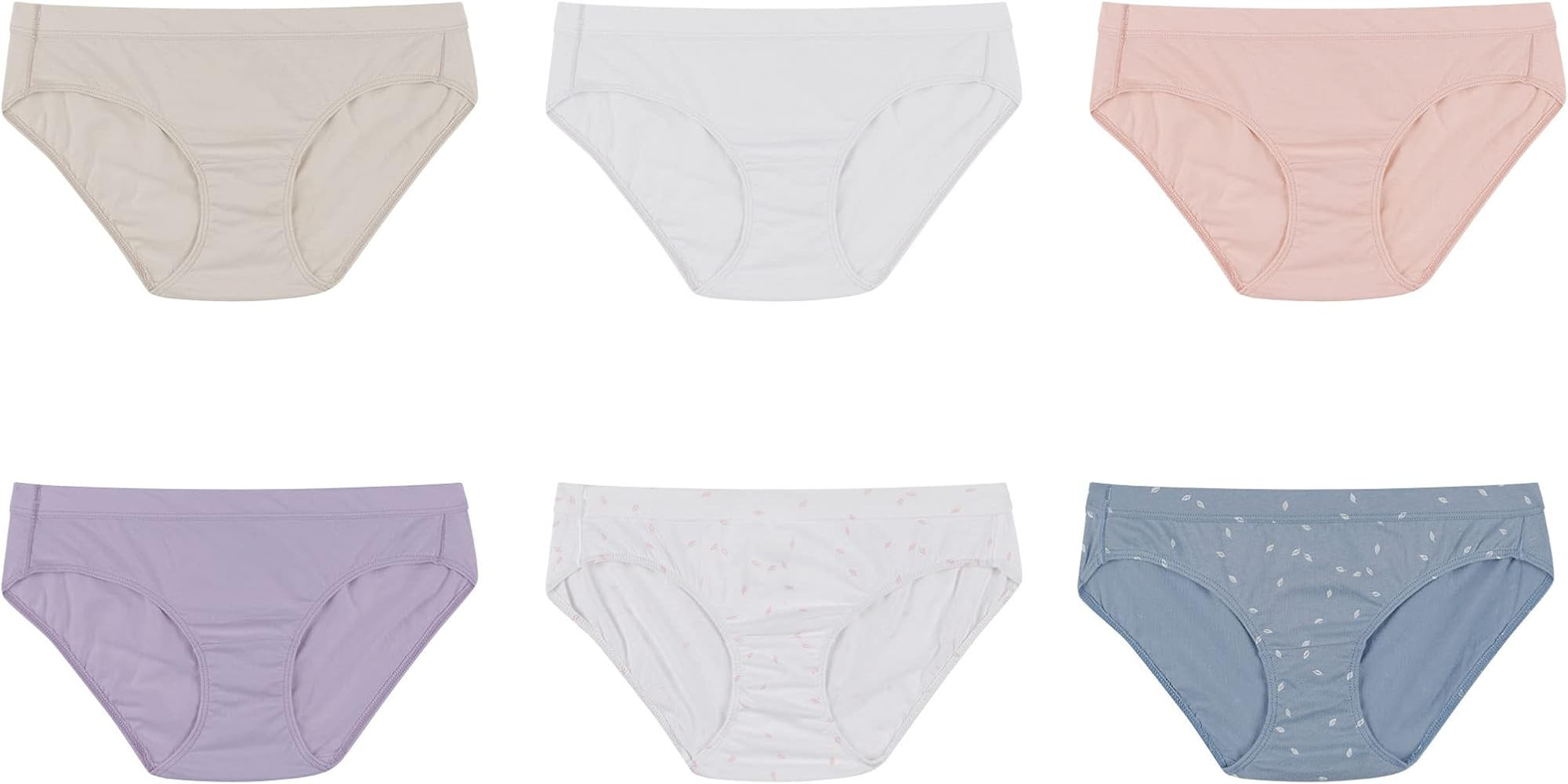 Hanes Women's Organic Cotton Panties Pack, ComfortSoft Underwear, 6-Pack (Colors May Vary) | Amazon (US)