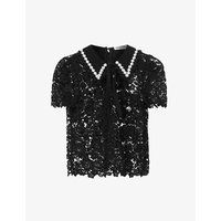 Bead-embellished lace blouse | Selfridges