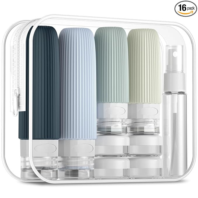 Mrsdry 16 Pack Travel Bottles Set, TSA Approved Leak Proof Silicone Squeezable Containers for Toi... | Amazon (US)