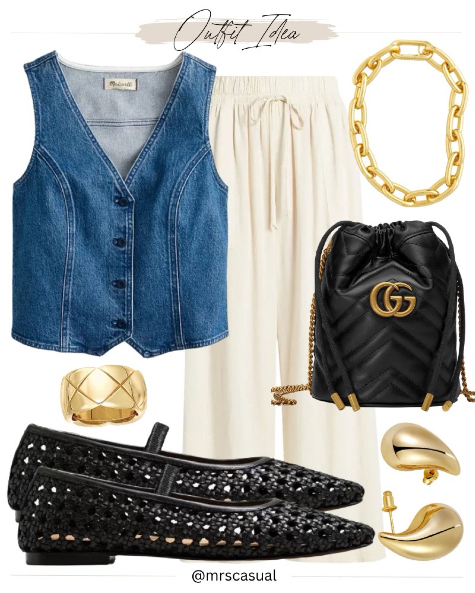 Denim vest and linen pants outfit idea 

#LTKxNSale #LTKFindsUnder100 #LTKSeasonal