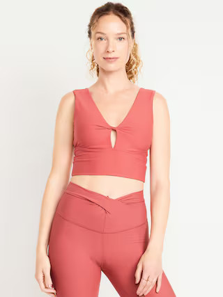 Light Support PowerSoft Twist Longline Sports Bra | Old Navy (US)