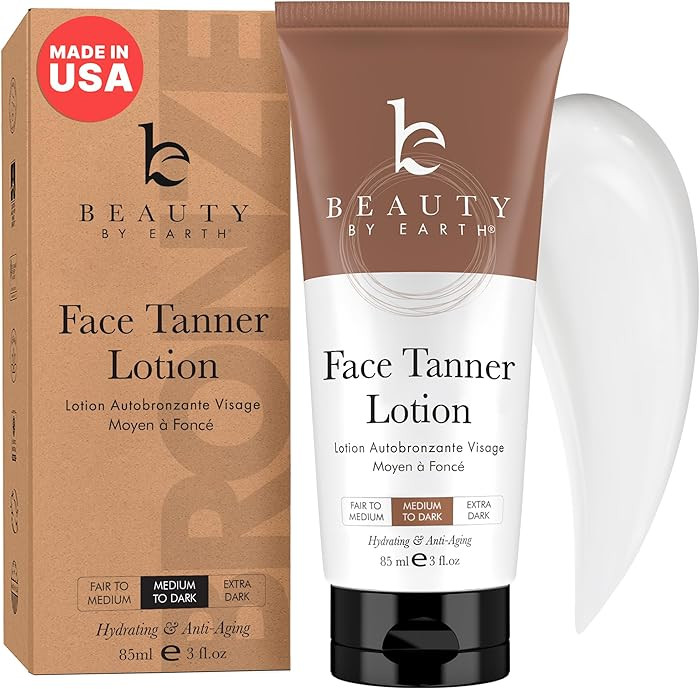 Face Tanner - USA Made with Natural & Organic Ingredients, Gradual Facial Self Tanner Lotion for ... | Amazon (US)