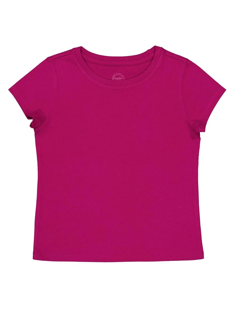 Wonder Nation Girls Short Sleeve Kid Tough T-Shirt, Sizes 4-18 & Plus | Walmart (US)