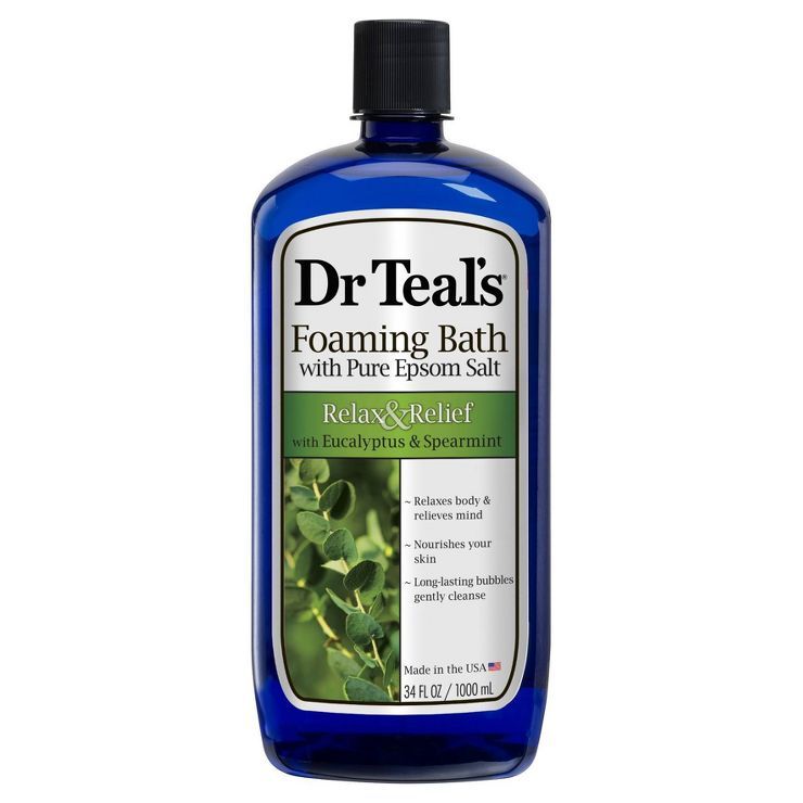 Dr Teal's Relax & Relief Eucalyptus and Spearmint Foaming Bubble Bath - 34 fl oz | Target