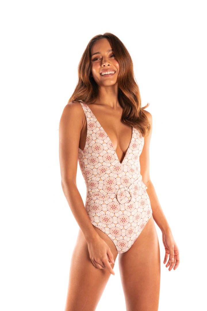 Iris Rib Kaleido Print One Piece by Sanlier | Support HerStory