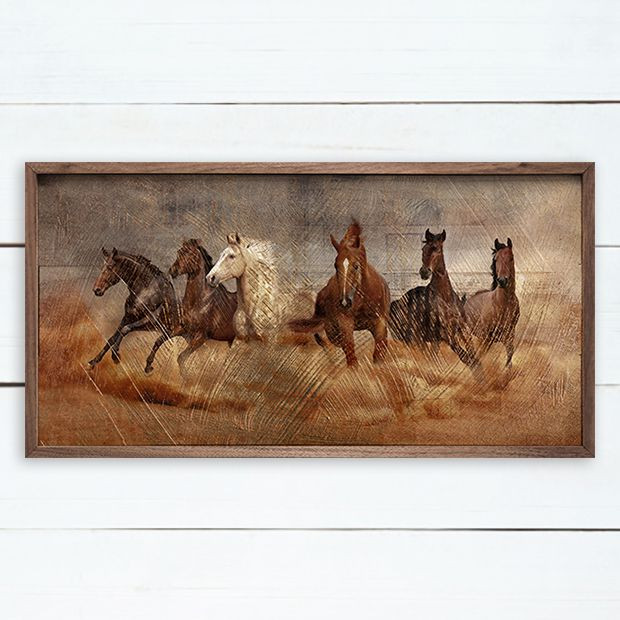 Gilded Stampede Wall Art | Antique Farm House