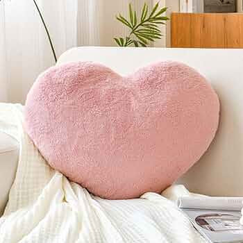 XVTRU Dusty Pink Heart Pillows, Cute Heart Decorative Pillow, Heart Shaped Throw Pillows for Bed,... | Amazon (US)