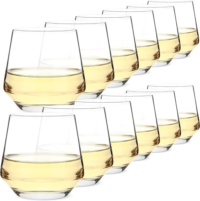 BTaT- Stemless Wine Glass, 12 oz, Set of 12, Stemless Wine Glasses, Wine Glasses Stemless, Stemle... | Amazon (US)