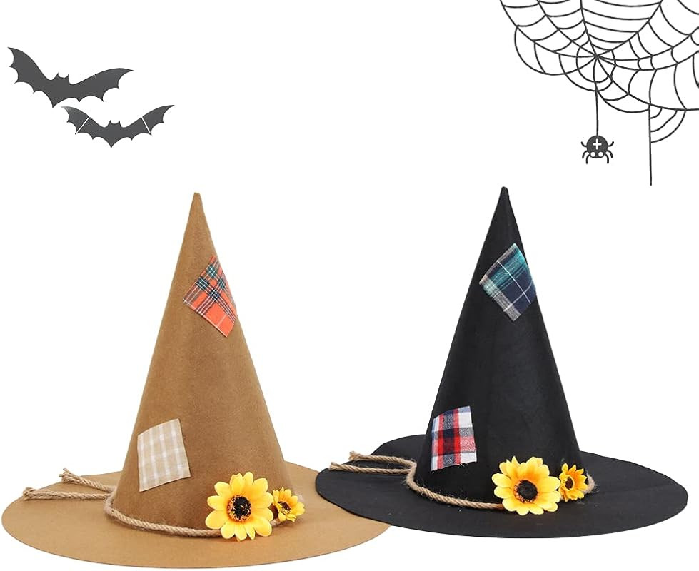 Scarecrow Hat - GEMGO Felt Sunflower Hat Witch Hat for Adults - Hillbilly Costume Scarecrow Costume  | Amazon (US)