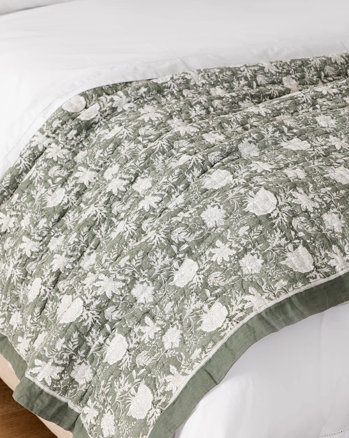 Audrey Sage Block Print Quilt | McGee & Co. (US)