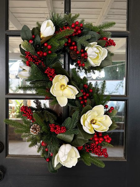 Taking an old Christmas wreath (initial S) and sprucing it up with some cranberry picks! 

#LTKhome #LTKHoliday #LTKSeasonal