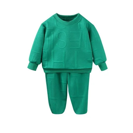 Baby Clothing Set Boy Boys Fall Suit New Girl Baby Pullover Two Piece Children s Casual Sweatshirt In Children s Clothes (Green 160 13-14 Years) | Walmart (US)