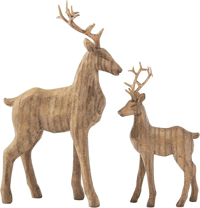 DN DECONATION 2PCS Christmas Reindeer Decoration for Tabletop Mantle | Amazon (US)