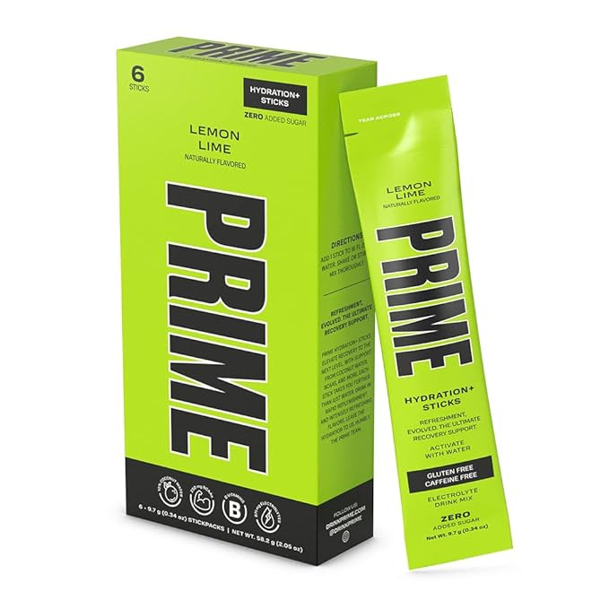 PRIME HYDRATION+ Sticks Lemon Lime | Hydration Powder Single Serve Sticks | Electrolyte Powder On... | Amazon (US)