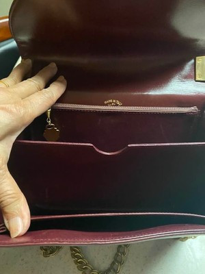 Auth. RARE Vintage Gucci Evening Flap Bag  ALL Leather Maroon Color | eBay US
