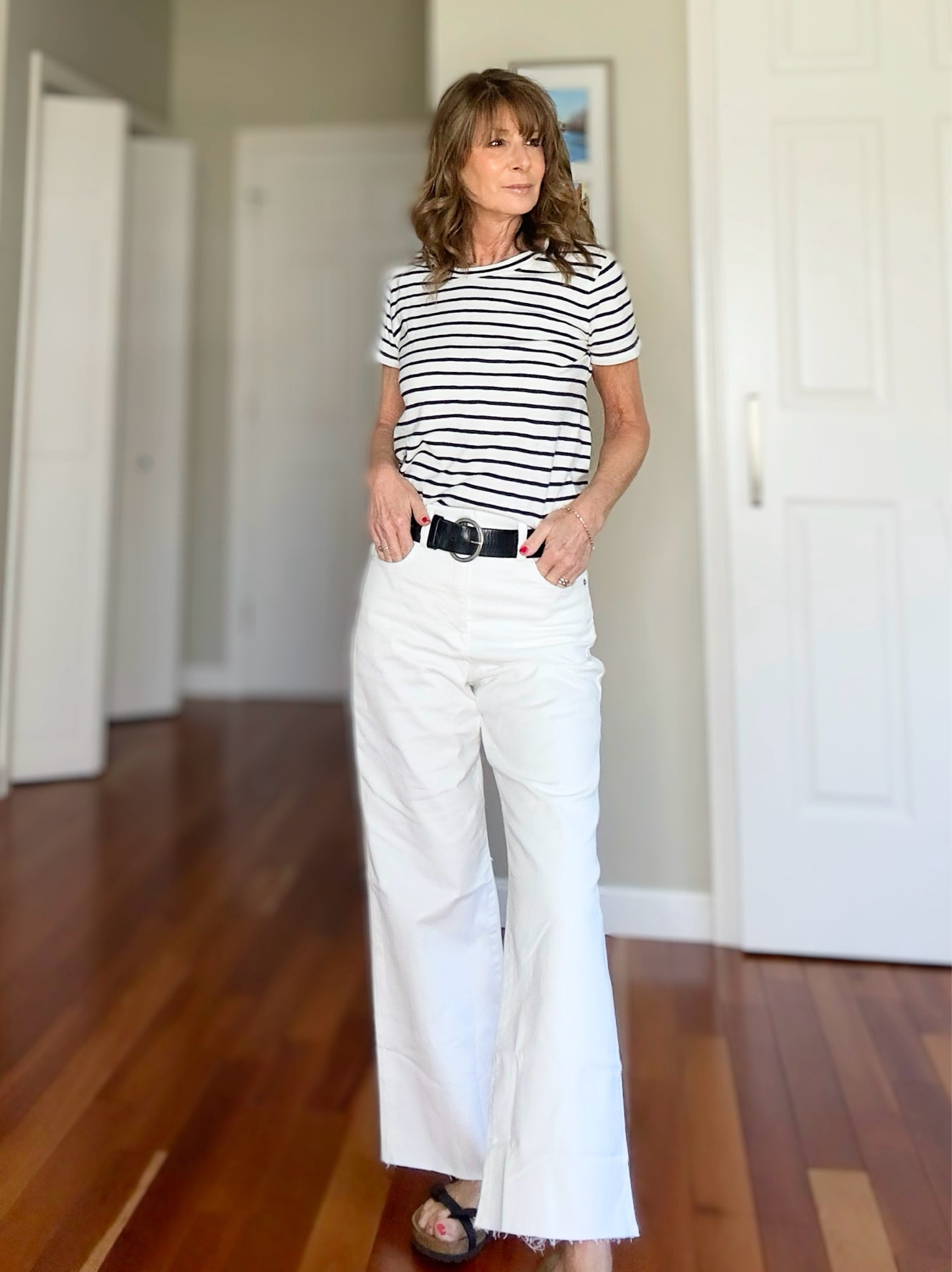 Easy & chic style in the perfect striped tee & wide leg cropped white denim!
#parisianchic #petitestyle #ageless #affordablefashion 

#LTKtravel #LTKSeasonal #LTKfindsunder100
