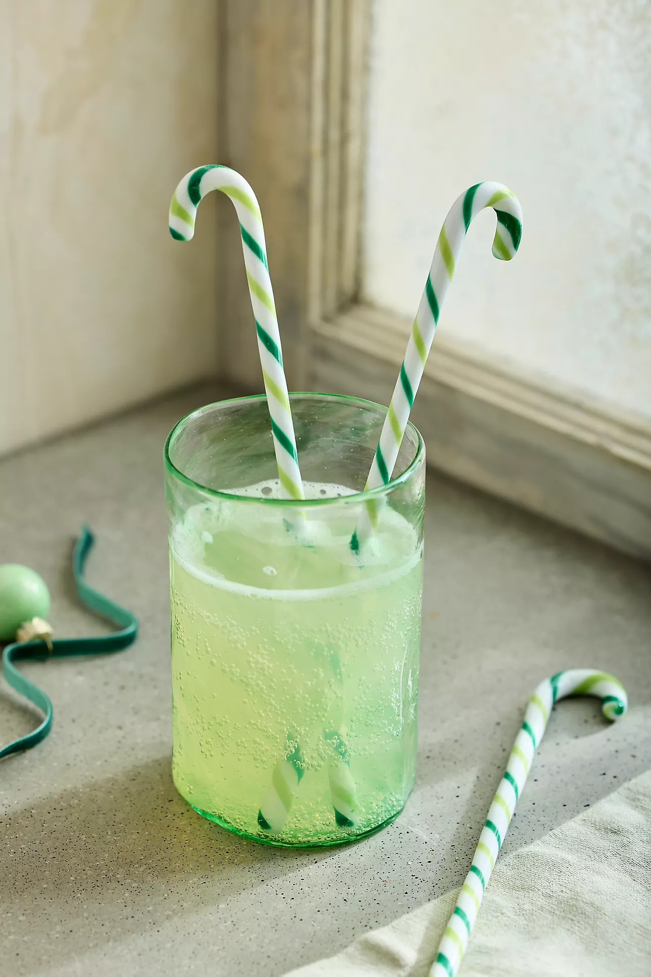 Green Candy Cane Drink Stirrers, Set of 4 | Terrain