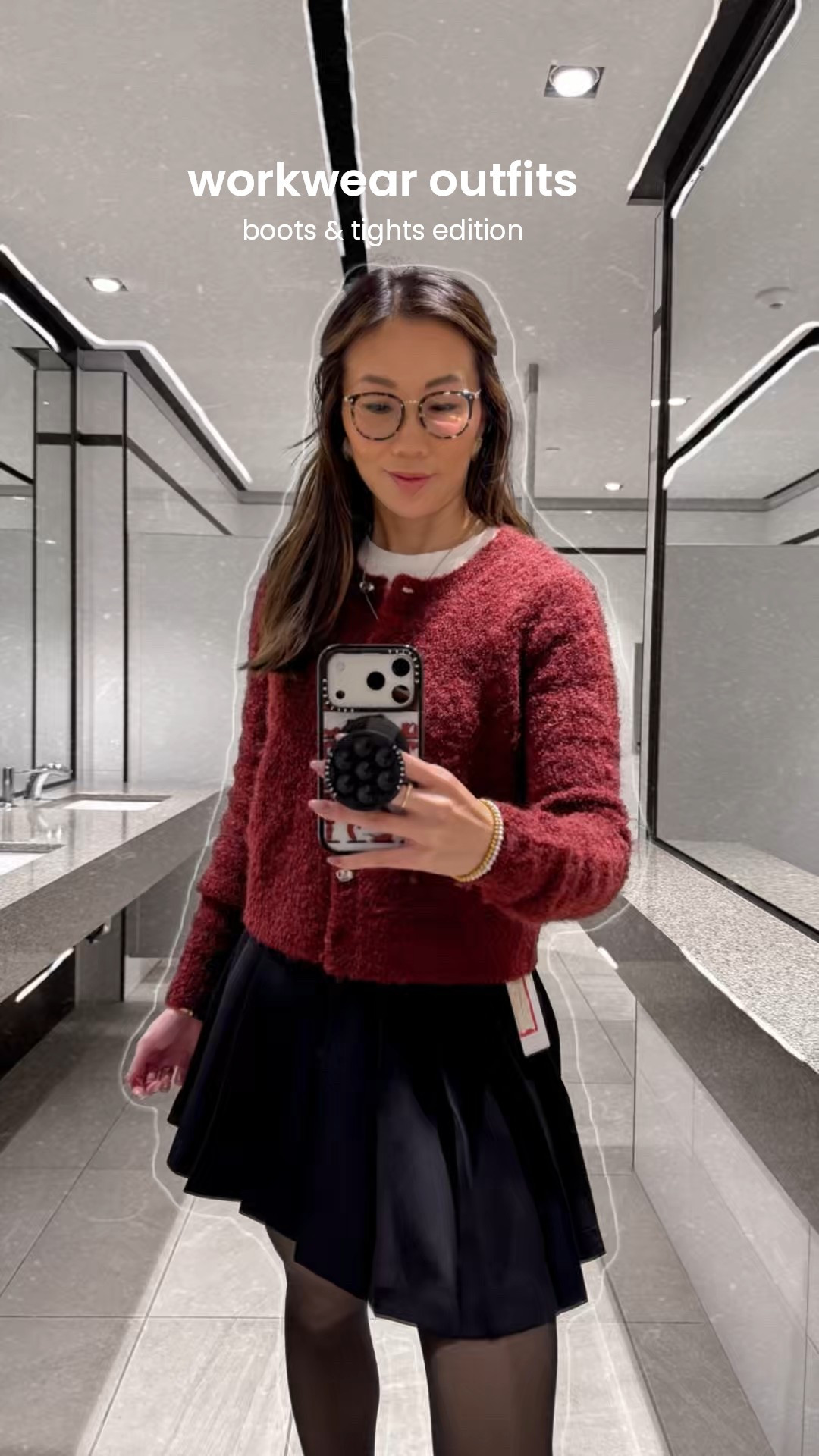 Workwear looks lately: Boots & Tights Edition 🖤
Because once winter hits, it’s all about fleece-lined tights — warmer than pants and the easiest hack for staying polished without freezing. Look cute and cozy all winter long! 

Comment SHOP to get a DM with all outfit links. And save this for days when you want office looks that feel cozy and expensive. ⬇️
7 winter work outfits built from real capsule staples: knit dresses, structured wool coats, knee-high boots, tailored skirts, soft sweaters, and suede textures that make everything feel elevated. Simple formulas, zero overthinking, always put-together.

#LTKWorkwear #LTKPetite #LTKHoliday