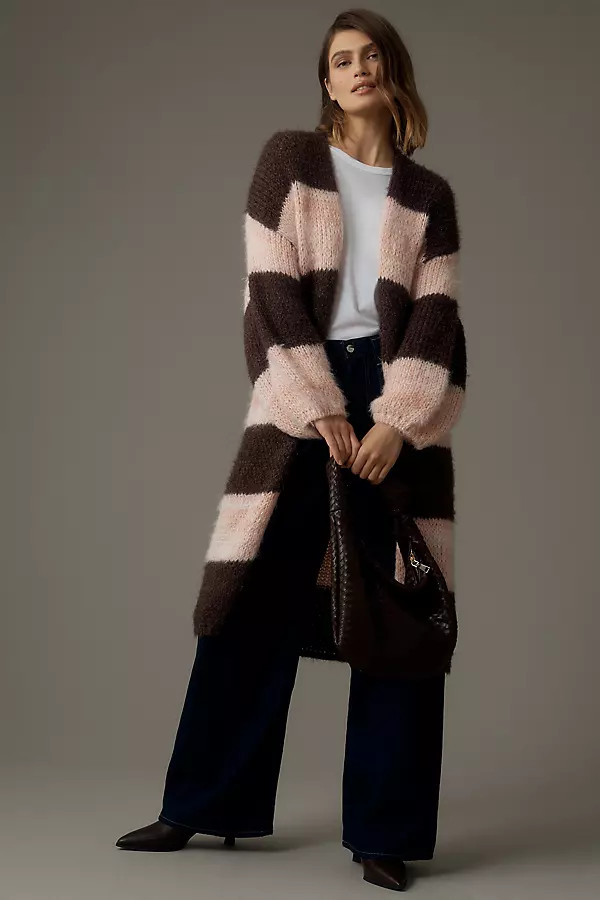 By Anthropologie Striped Long Cardigan Sweater | Anthropologie (US)