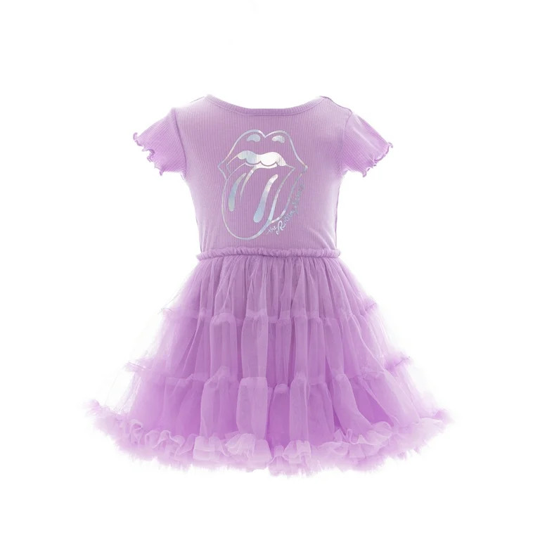 Rolling Stones Toddler Girl Iridescent Graphic Tiered Tutu Dress, Sizes 12M- 5T - Walmart.com | Walmart (US)