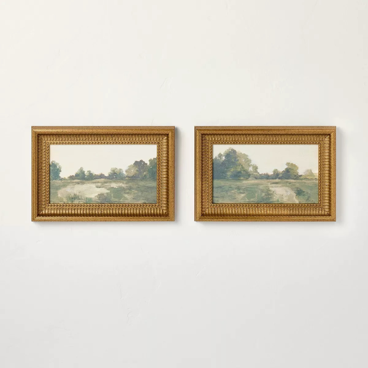 8"x12" Green Landscapes Framed Wall Art 2pc Set (No Glass) - Hearth & Hand™ with Magnolia | Target